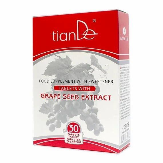 Tablety s extraktem z jader vinné révy se sladidlem